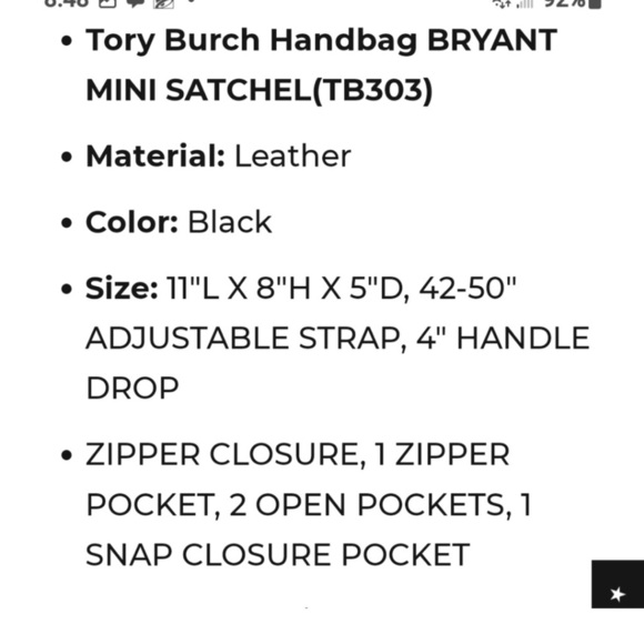 Tory Burch Bryant Mini Leather Satchel in Black - Picture 17 of 17